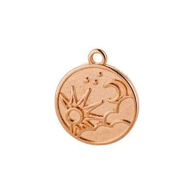 Zamak-Anhänger Sonne Mond rose gold 18mm 24K rose vergoldet hübscher Kettenanhänger