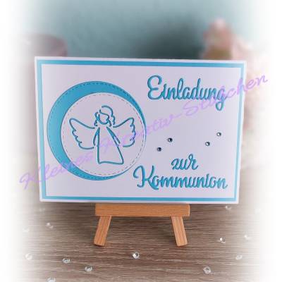 10 Stück Einladungskarten zur Kommunion, Konfirmation, Taufe | Handmade