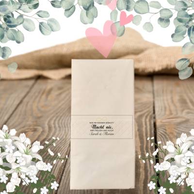 Freudentränen Hochzeit Taschentücher Banderolen,Banderolen als Deko für Gäste-Taschentücher,