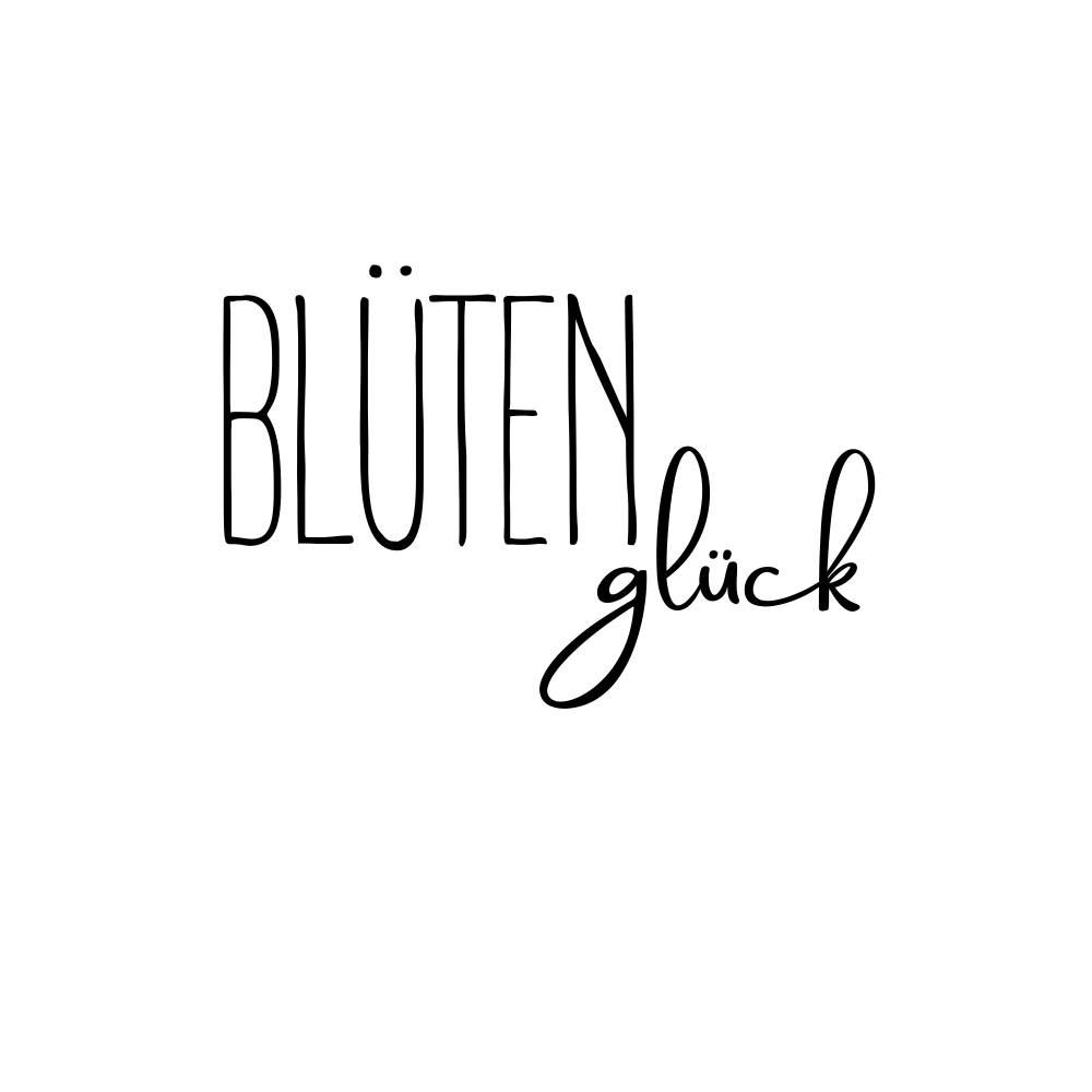 Stickdatei Schriftzüge Blumenglück und Blütenglück Bild 4
