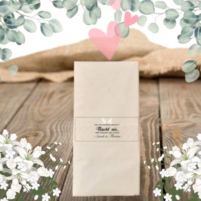 Freudentränen Hochzeit Taschentücher Banderolen,Banderolen als Deko für Gäste-Taschentücher,