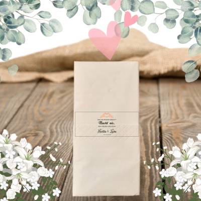 Freudentränen Hochzeit Taschentücher Banderolen,Banderolen als Deko für Gäste-Taschentücher,