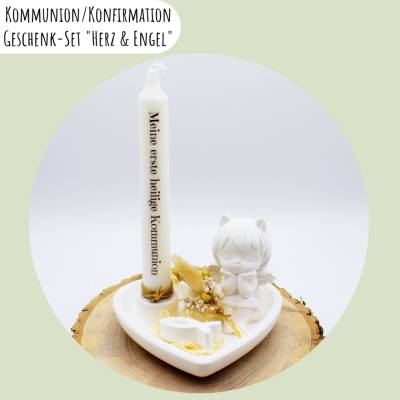 Kommunion oder Konfirmation Geschenk-Set „Herz & Engel“ | personalisierbar | Geldgeschenk | Geschenkidee | Glaube