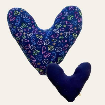 Herzkissen Nackenkissen Unterarmkissen Trösterkissen Maritim Neon