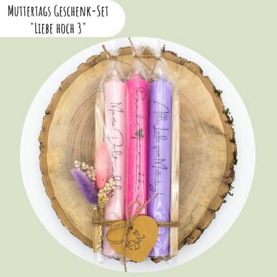 Muttertags Geschenk-Set "Liebe Hoch 3" | Muttertag | Geschenkidee | Geschenkset | Mitbringsel | Aufmerksamkeit
