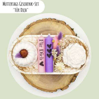 Muttertags Geschenk-Set "Für Dich" | Muttertag | Geschenkidee | Geschenkset | Kerzenhalter | Aufmerksamkeit | Kerzen