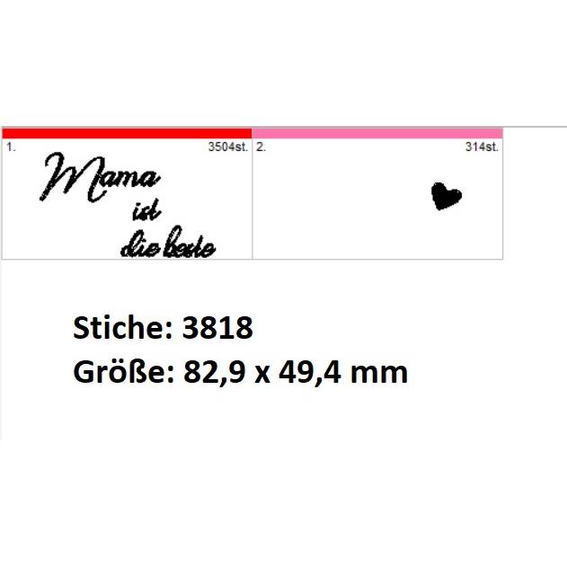 Freebie - Stickdatei Mama ist die beste zum Muttertag  stickdateien embroidery design  nähen sticken frühling mami oster Bild 2