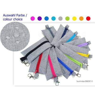 Täschchen wetbag GRAU meliert Outdoorstoff mit Zipper, TaTüTa Inhalator Kopfhörer, by BuntMixxDESIGN