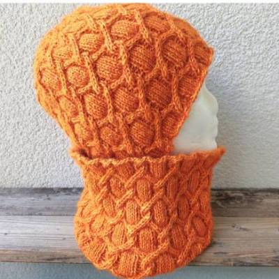 Winterset MeshFence – Strickanleitung für Mütze & Halswärmer mit Zopfmuster