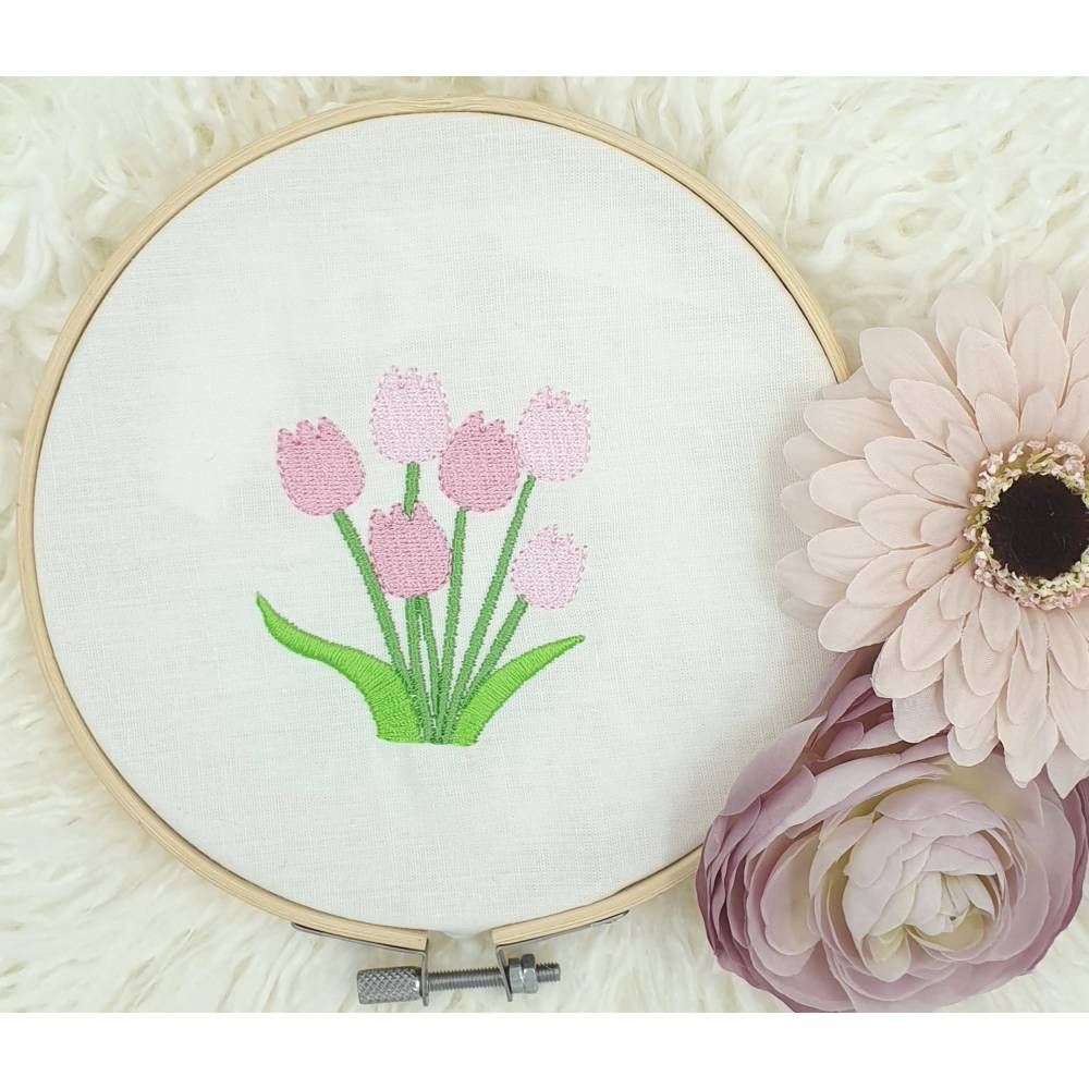 Stickdatei Tulpenstrauss in 3 Größen Tulpen Tulpe Blumen ab 10x10 Stickrahmen frühling spring Bild 1