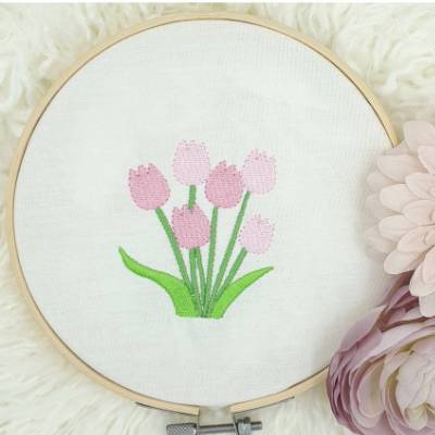 Stickdatei Tulpenstrauss in 3 Größen Tulpen Tulpe Blumen ab 10x10 Stickrahmen frühling spring