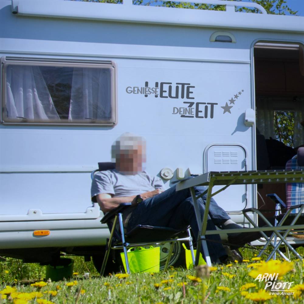 Plotterdatei SVG Spruch: GENIESSE HEUTE DEINE ZEIT, Wohnmobil, Wohnwagen, Geschenk Camping, Rente, Wellness, Tasche Bild 4
