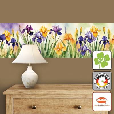 Vlies Bordüre: Iris - optional selbstklebend - 20 cm Höhe