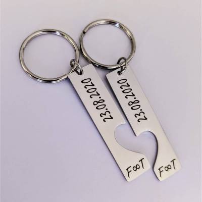 Partner Schlüsselanhänger - Personalisierte Anhänger mit Gravur – Perfekte Geschenkidee zum Jahrestag für Sie und Ihn
