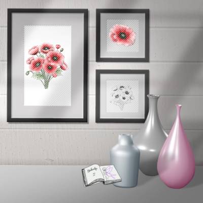 Digiset Mohnblumenstrauß: Digitales Plotterdatei-Set für kreative Projekte