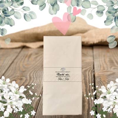 Freudentränen Hochzeit Taschentücher Banderolen,Banderolen als Deko für Gäste-Taschentücher,