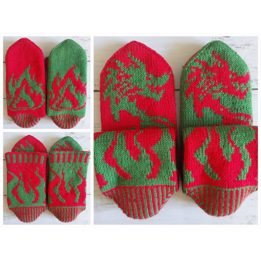 DragonFire Socks Strickanleitung – Doubleface Socken für warme Füße Bild 2