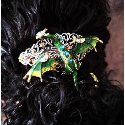 Haarspange, funkelnder Drache