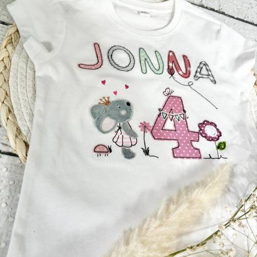Mädchen Geburtstagsshirt mit Zahl Maus Jojo