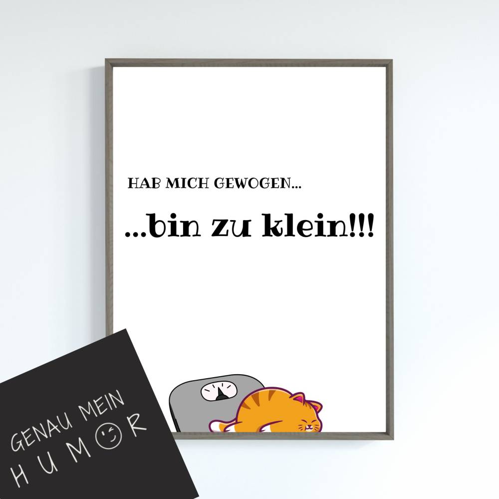 Lustiges Poster , Ich hab mich gewogen... - lustige Wanddeko - Die besten lustigen Poster zum Download und Ausdrucken Bild 1