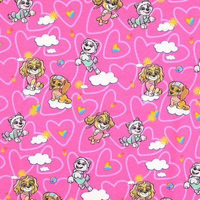 Jersey  Paw Patrol  Lizenz Herzen pink Oeko-Tex Standard 100 (1m/22,00€)