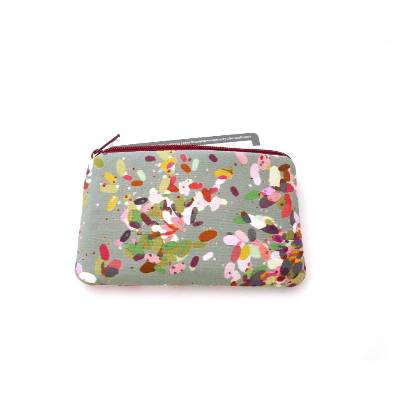 Mini Portemonnaie Damen, grün, bunt, 11,5 x 7 cm, Kartentäschchen, Minigeldbeutel, Geschenk Freundin, Münzbeutel
