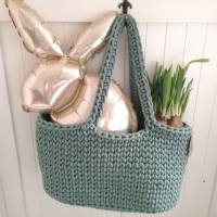 Gehäkelte Handtasche, Shopper, Tasche aus recycelter Baumwolle