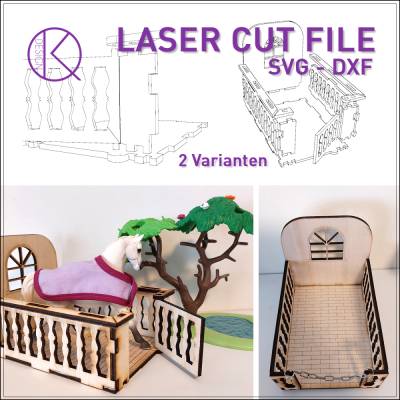 Pferdeboxen, Stall, Pferdestall aus Holz, Lasercut Datei, XTool M1