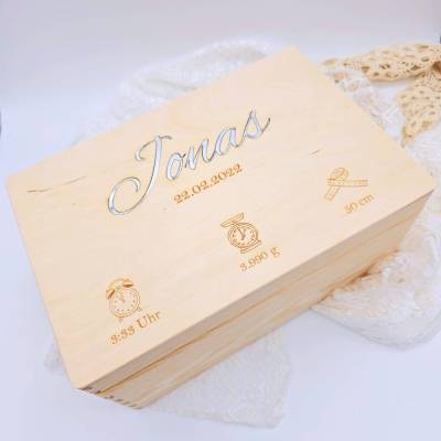 Personalisierte Erinnerungsbox | Geschenk zur Geburt | Erster Geburtstag | Taufgeschenk | personalisierte Geschenke Baby