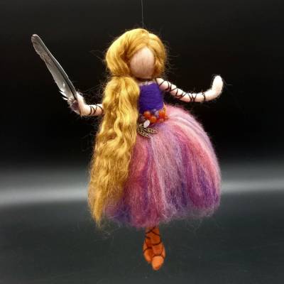 Libellenelfe CELESTINE - Filzfee Elfe Prinzessin Schutzengel lila Ballett Mobile Deko Schamanin Merino Geschenk