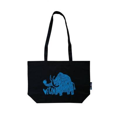 Einkaufsbeutel Biobaumwolle, Vegan Mammut, Siebdruck handbedruckt