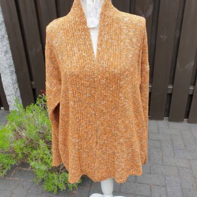 Cardigan Strickjacke Sommerjacke Hellorange meliert Größe 40/42 aus italienischem Noppengarn