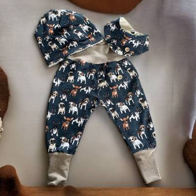 Geschenkset Baby Junge Hunde Geschenk Geburt Junge Pumphose Hundebabies Halstuch Set mit Hose und Halstuch Beagel Baby g