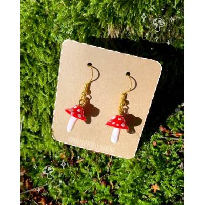 Süße kleine Fliegenpilz Ohrringe | Handgemacht | Fimo Ohrringe