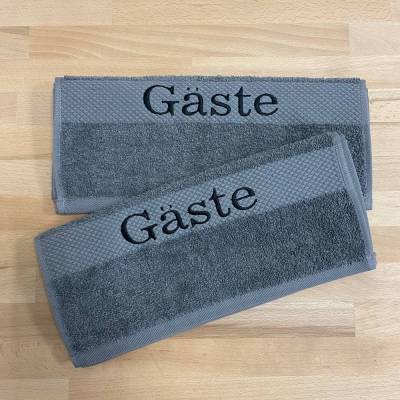 Besticktes Gästehandtuch (30x50cm) mit Deinem Wunschtext & Motiv 100% Baumwolle