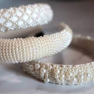 Haarreif Perlen | Creme beige Farbe Elfenbein | JGA | Hochzeit | Standesamt