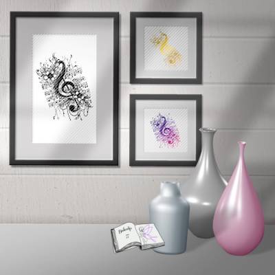 Digiset Blumen Notenschlüssel – SVG, PNG & Digipapier für Plotten und Sublimation