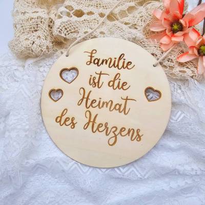 Familienschild mit Namen | Holzschild Familie | Geschenk Einzug | Haustür Deko | Willkommensschild 