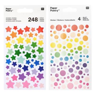 Sticker Sterne, Aufkleber Kreise, Sticker Set, Basteln Kinder, Sticker Kreise, Stickerbogen, Aufkleber Sterne