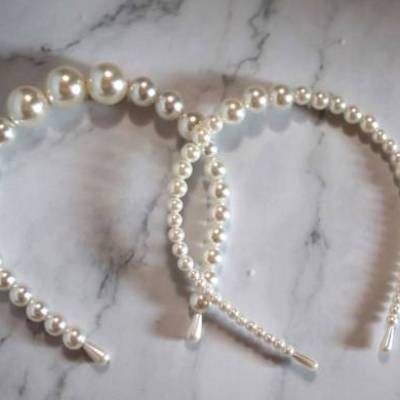 Haarreif Perlen | Creme beige Farbe Elfenbein | JGA | Hochzeit | Standesamt