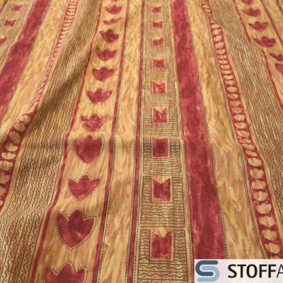 Stoff Baumwolle Streifen ocker terracotta gemustert breit Baumwollstoff 280 cm
