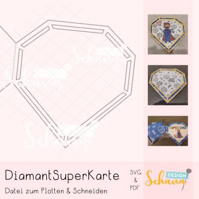 Klappkarte Diamant Plotterdatei SVG