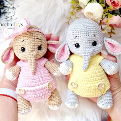 Elefant Kuscheltier Amigurumi – handgefertigtes Geschenk für Kinder