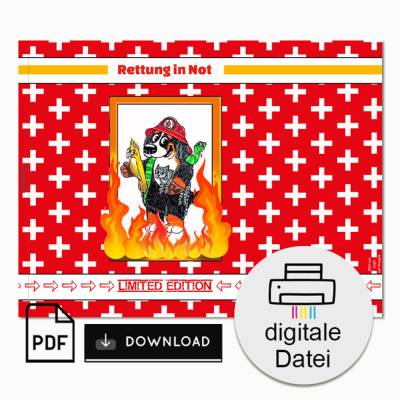 Schokolade Bandrolle Verpackung "Rettung in Not" mit Berner PDF zum Download