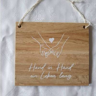 Geschenk zum Hochzeitstag/ Holzschild Hochzeit, Schild aus Klötzchen/ Geschenk zur Hochzeit