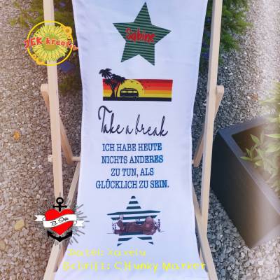 Liegestuhl Zeit für eine Pause, Strandliege, Strandstuhl, klappbarer Liegestuhl