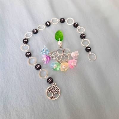 Reihenzähler Kette stricken, Maschenmarkierer Set Deutschland, nummerierter Reihenzählerkette