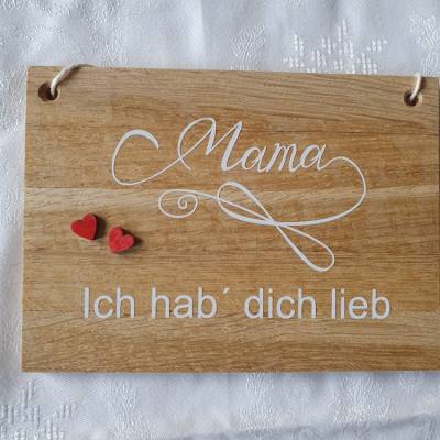 Geschenk zum Muttertag/ Geschenk zum Geburtstag, Schild aus Klötzchen/ Familie/ Zuhause/ Deko/ Dezent Minimaldeko/Mitbri