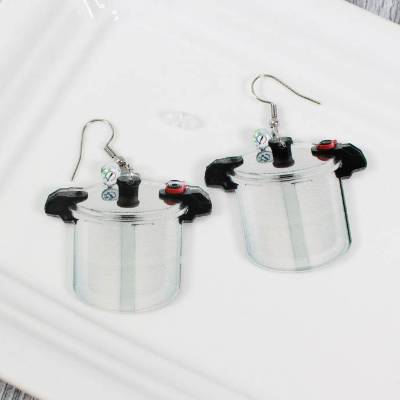 Ohrringe Schnellkochtopf Kochen Küche Köchin Kawaii Ohrhänger Ohrhaken Cute Witzig