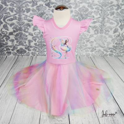 Tüll Drehkleid - Kleid mit Drehrock und Glitzer Tüll  Ballerina Fee  #Einschulung